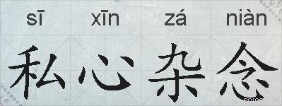 私心杂念的拼音