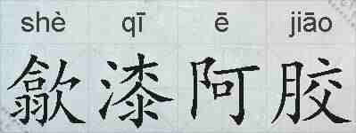 歙漆阿胶的拼音