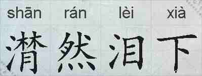 潸然泪下的拼音