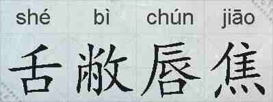 舌敝唇焦的拼音
