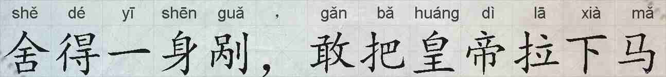 舍得一身剐,敢把皇帝拉下马的拼音
