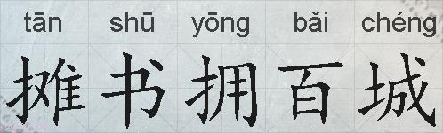 摊书拥百城的拼音