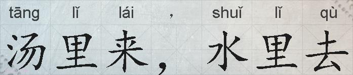 汤里来，水里去的拼音