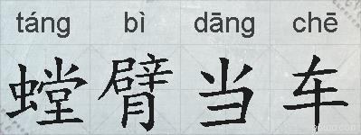 螳臂当车的拼音