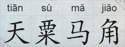 天粟马角的拼音