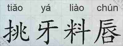 挑牙料唇的拼音
