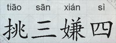 挑三嫌四的拼音