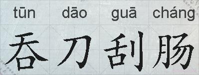 吞刀刮肠的拼音