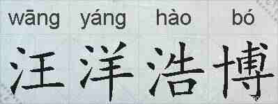 汪洋浩博的拼音