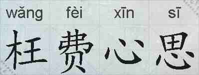 枉费心思的拼音