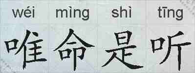 唯命是听的拼音