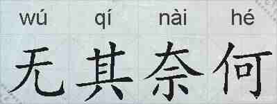 无其奈何的拼音