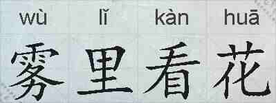 雾里看花的拼音