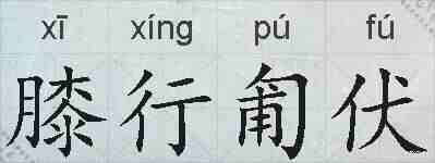 膝行匍伏的拼音