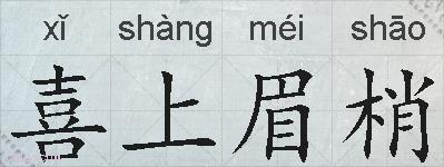 喜上眉梢的拼音