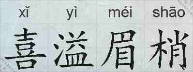 喜溢眉梢的拼音