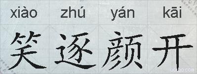 笑逐颜开的拼音