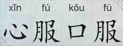 心服口服的拼音