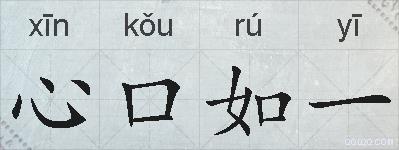心口如一的拼音