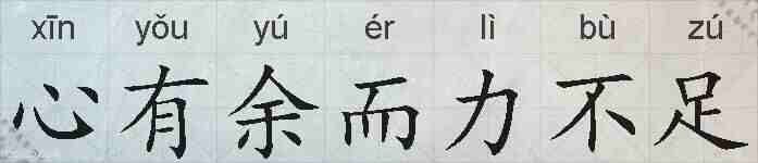 心有余而力不足的拼音