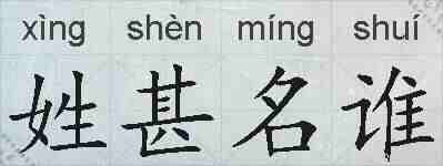 姓甚名谁的拼音