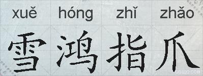 雪鸿指爪的拼音
