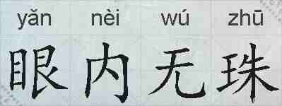 眼内无珠的拼音