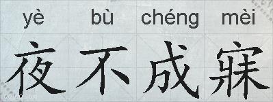 夜不成寐的拼音