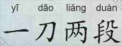 一刀两段的拼音