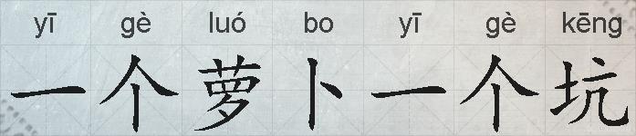 一个萝卜一个坑的拼音