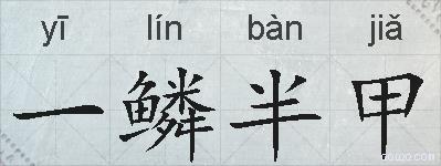 一鳞半甲的拼音