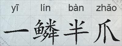 一鳞半爪的拼音