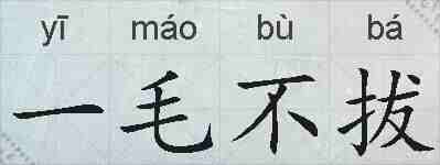 一毛不拔的拼音