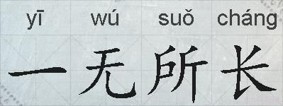 一无所长的拼音