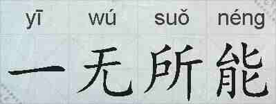 一无所能的拼音
