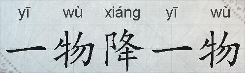一物降一物的拼音