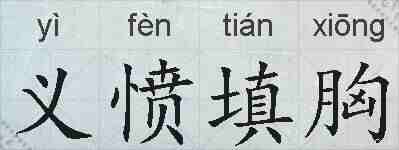 义愤填胸的拼音