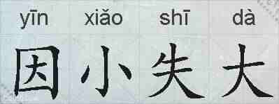 因小失大的拼音