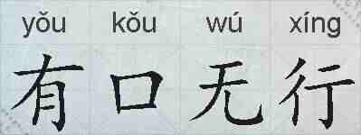 有口无行的拼音