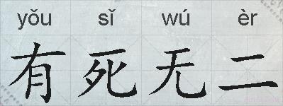 有死无二的拼音