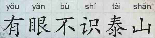 有眼不识泰山的拼音