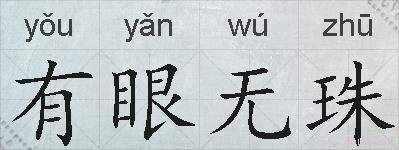 有眼无珠的拼音