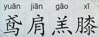鸢肩羔膝的拼音