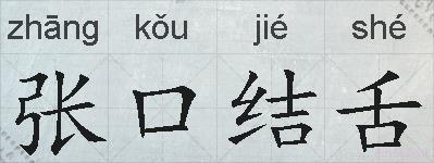张口结舌的拼音