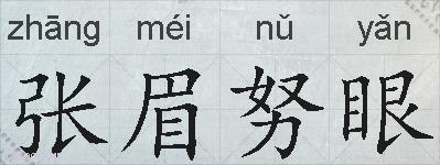 张眉努眼的拼音