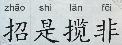 招是揽非的拼音