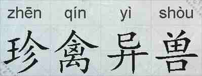 珍禽异兽的拼音
