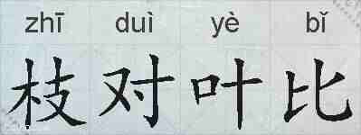 枝对叶比的拼音