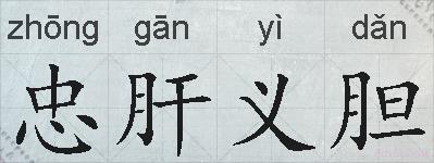 忠肝义胆的拼音