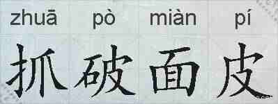 抓破面皮的拼音